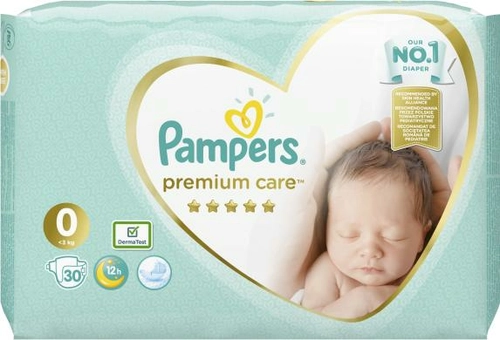 Подгузники Памперс Pampers 0 Premium Care (<3 кг) Подгузники 30 шт.