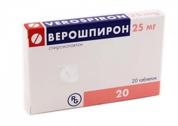 Верошпирон Таблетки 25мг 20 шт.